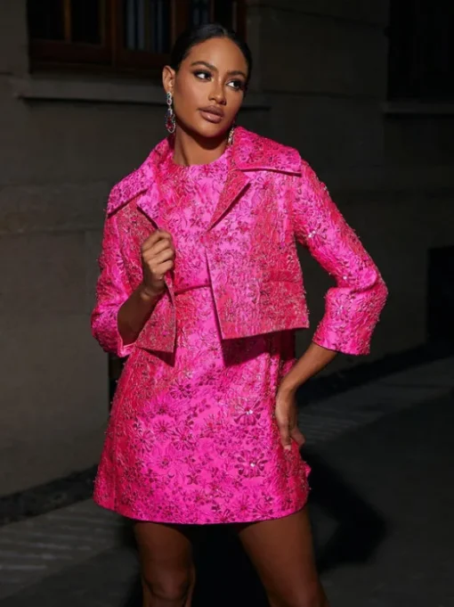 Aanya Jacquard Floral Blazer