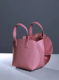 Acsah Leather Flower Bag In Pink