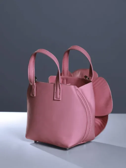 Acsah Leather Flower Bag In Pink
