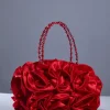 Adahy Flower Satin Bag In Red