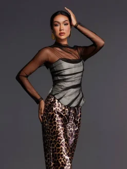 Admassu Corset Mesh Top