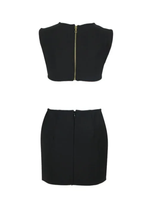 Adrien Floral Crystal Crop Bandage Skirt Set