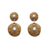 Aelani Spiral Circle Pearl Earrings