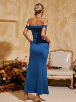 Aelorin Off Shoulder Lace Midi Dress