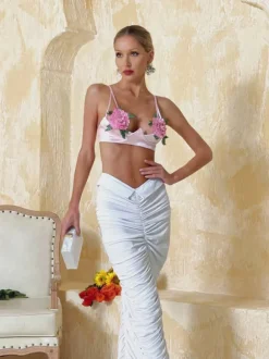 Aelunara Spaghetti Flower Top