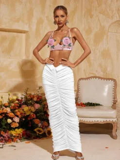 Aelunara Spaghetti Flower Top