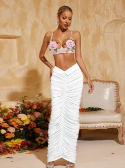 Aelunara Spaghetti Flower Top