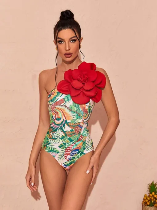 Aether Flower Printed Swimwear Two Piece Set