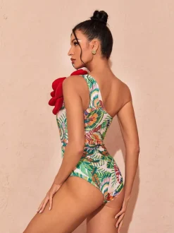 Aether Flower Printed Swimwear Two Piece Set
