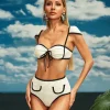 Aftab Lace Up Bikini Two Piece Set