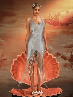 Aithley Chain Fringe Chainmail Dress