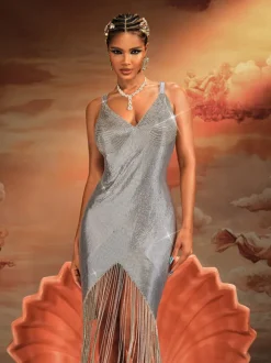Aithley Chain Fringe Chainmail Dress