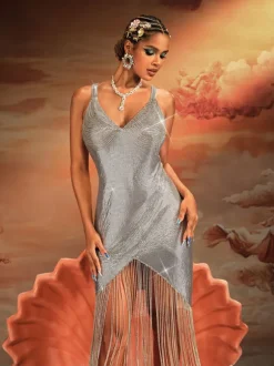 Aithley Chain Fringe Chainmail Dress