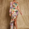 Aiyana One Shoulder Floral Maxi Dress In Multi