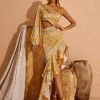 Aiyana One Shoulder Floral Maxi Dress In Yellow