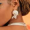 Ajaz Seashell Pearl Earrings