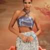 Ajda Halterneck Crystal Chainmail Top