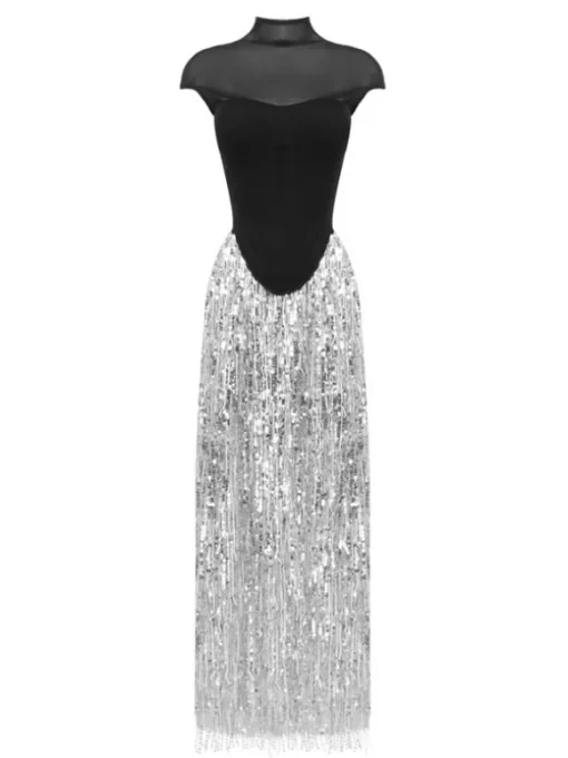 Ajmal Sequin Fringe Skirt Set