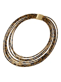 Akantha Multi Layered Leopard Necklace