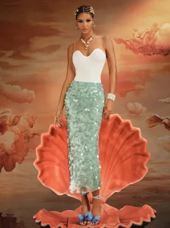 Akeem Sequin Mermaid Scale Skirt