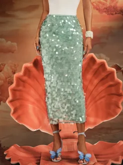 Akeem Sequin Mermaid Scale Skirt