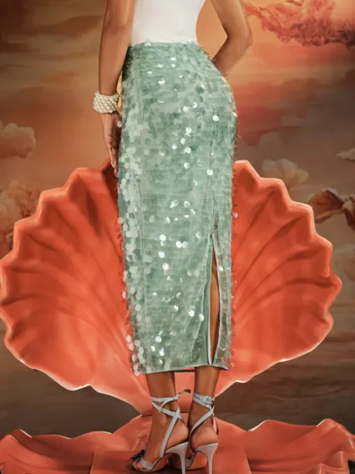 Akeem Sequin Mermaid Scale Skirt