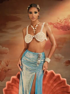 Akemi Pearl Beaded Bralette