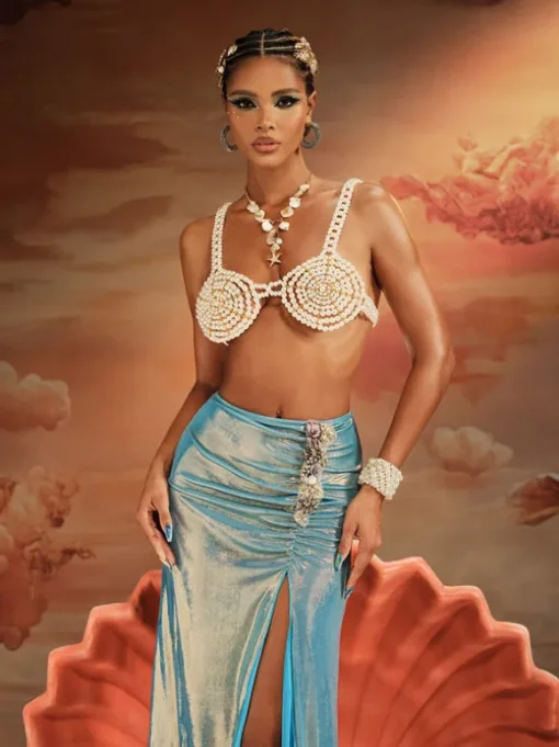Akemi Pearl Beaded Bralette