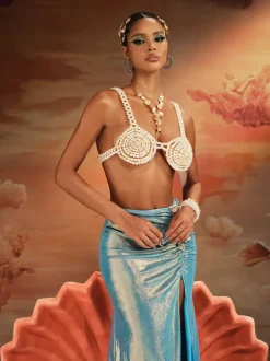 Akemi Pearl Beaded Bralette