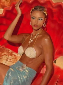 Akihiro Pearl Seashell Bralette