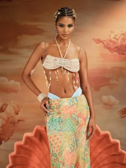 Akilina Pearl Beaded Fringe Bralette