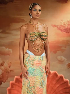Akshay Gemstone Beaded Bralette