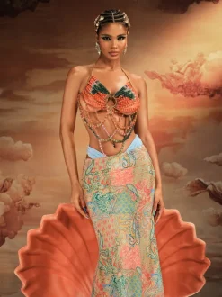 Alake Halterneck Gemstone Beaded Bralette