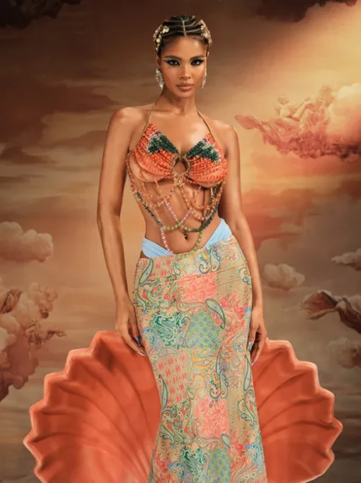 Alake Halterneck Gemstone Beaded Bralette