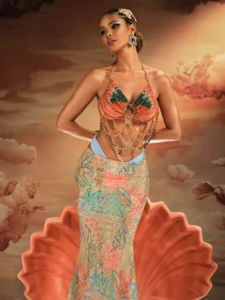 Alake Halterneck Gemstone Beaded Bralette