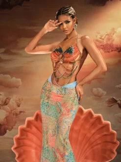 Alake Halterneck Gemstone Beaded Bralette