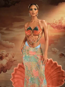 Alake Halterneck Gemstone Beaded Bralette