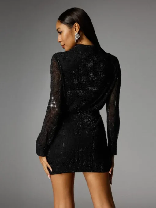 Albena Folded Collar Crystal Skirt Set