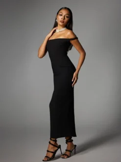 Albinia Backless Pearl Beaded Midi Dress