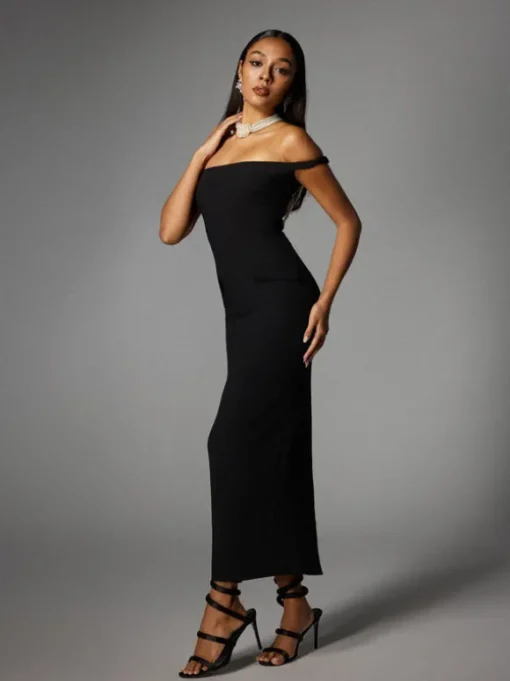 Albinia Backless Pearl Beaded Midi Dress