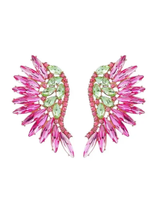 Alegria Pink Rainbow Rhinestone Earrings