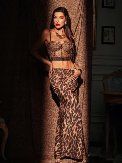 Alexander Leopard Print Skirt