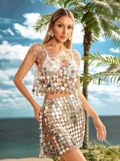 Alinae Gradient Sequin Top