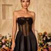 Alohi Strapless Corset Satin Mini Dress