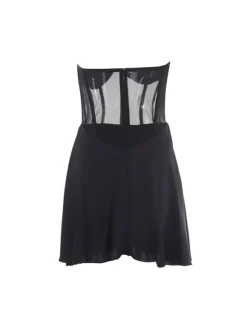 Alohi Strapless Corset Satin Mini Dress