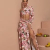 Annabella One Shoulder Floral Cutout Maxi Dress In Pink
