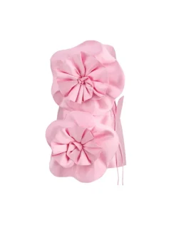 Anwen Strapless Flower Mini Dress In Pink