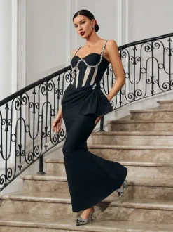 Aroa Crystal Mermaid Bandage Dress