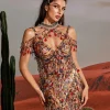Arthur Rhinestone Beaded Mini Dress