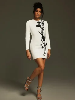 Atici Sequin Flower Mini Dress